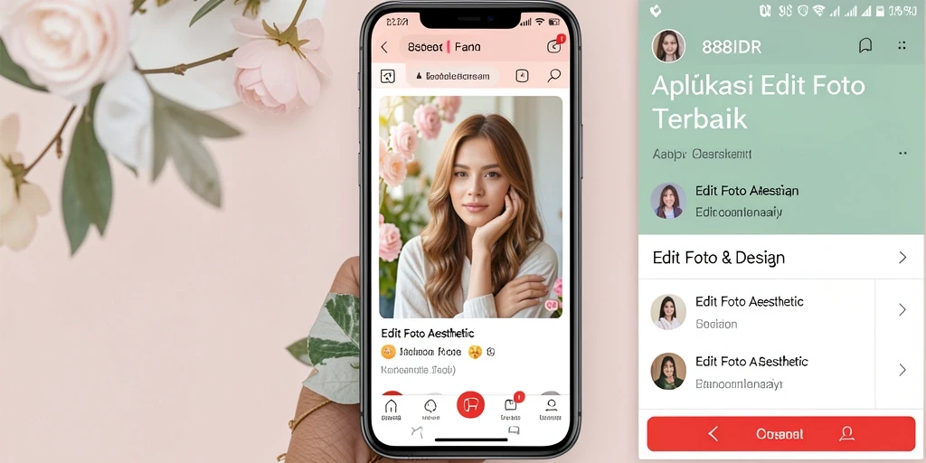 Antarmuka aplikasi 888IDR yang menarik dan fungsional untuk edit foto aesthetic.