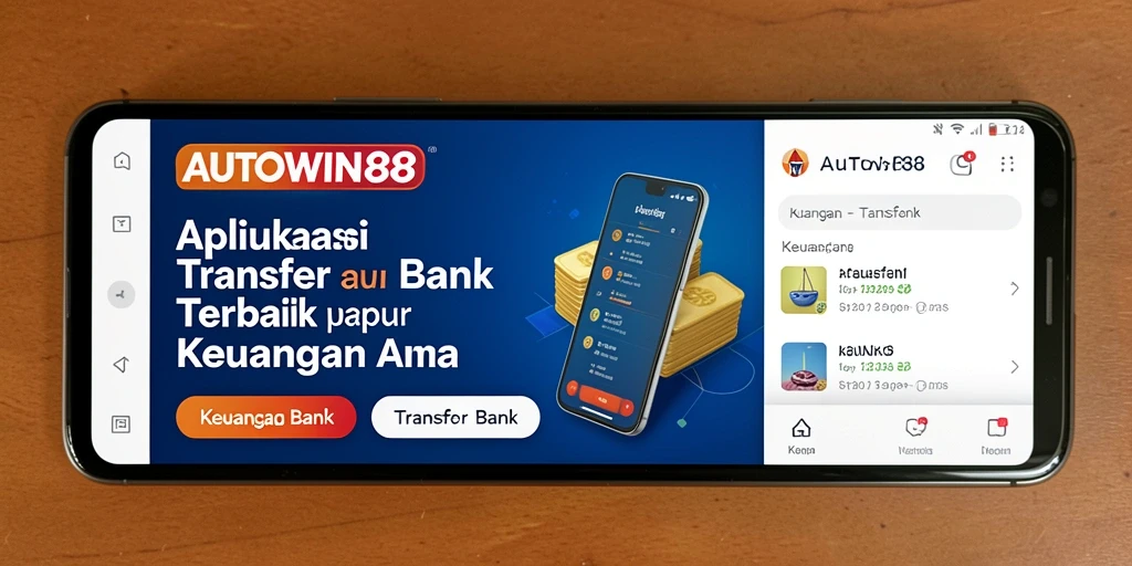 Antarmuka aplikasi AUTOWIN88 untuk Transfer Bank yang ramah pengguna.