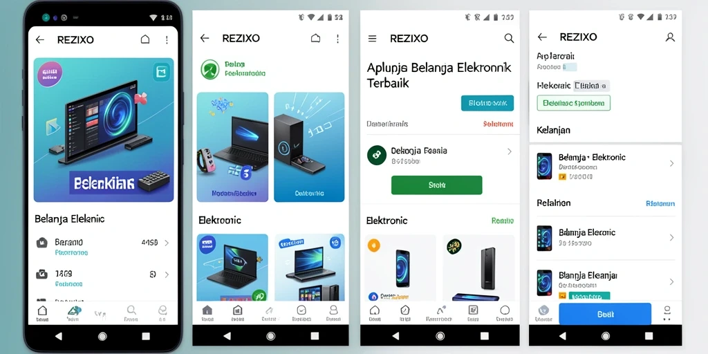 Tampilan antarmuka aplikasi Elektronik REZIXO yang menarik dan mudah digunakan.