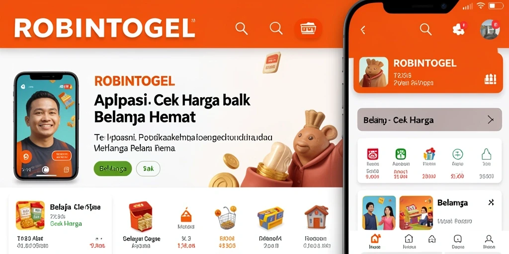 Antarmuka utama ROBINTOGEL yang intuitif untuk Cek Harga.