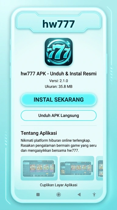 Tampilan halaman APK hw777